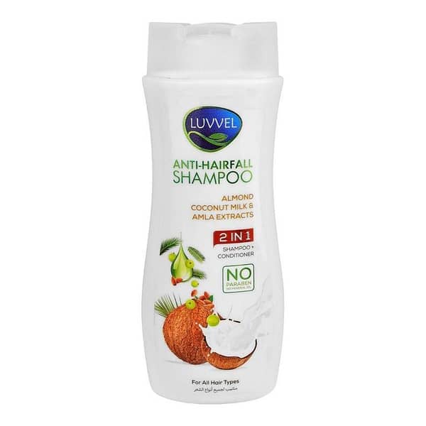 Luvvel 2-in-1 Shampoo and Conditioner with Almond Coconut Milk & Amla for Anti-Hair Fall, 200ml