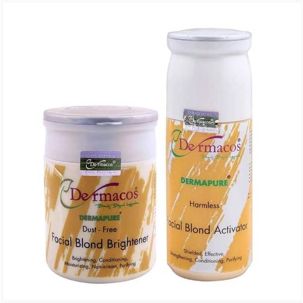 Dermacos Facial Blond Brightener and Activator Set for Fast Lightening and Highlights