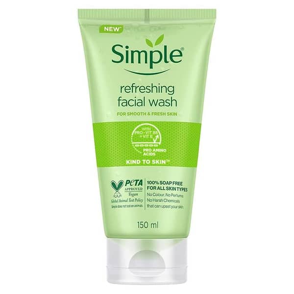 Simple Kind to Skin Refreshing Facial Wash 150ml for Healthy Skin