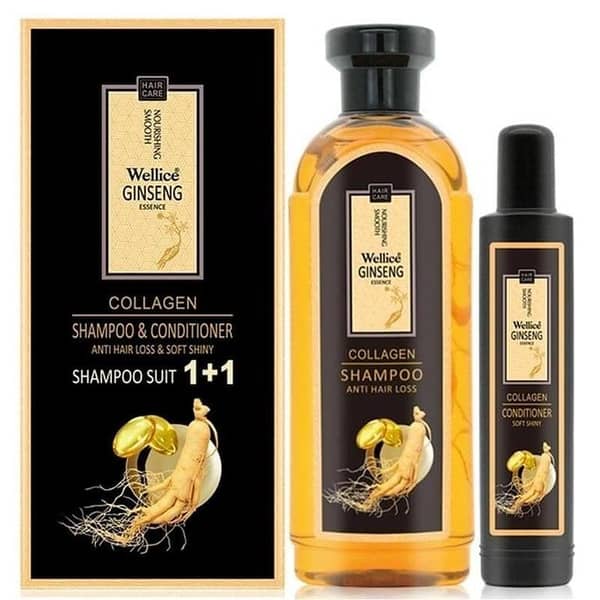 Wellice Ginseng Collagen Shampoo and Conditioner Set, 420ml