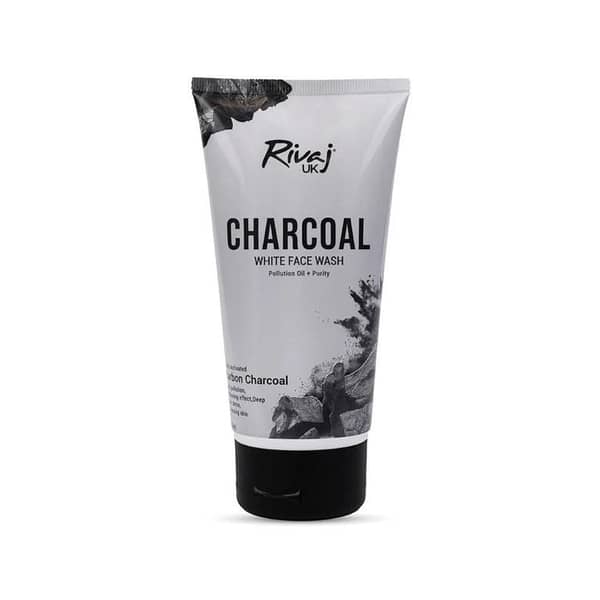 Rivaj Charcoal White Face Wash 100ml for Deep Cleansing and Exfoliation