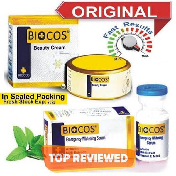Biocos Cream and Serum Combo: Pack of 2 for Skin Whitening and Dark Spot Treatment