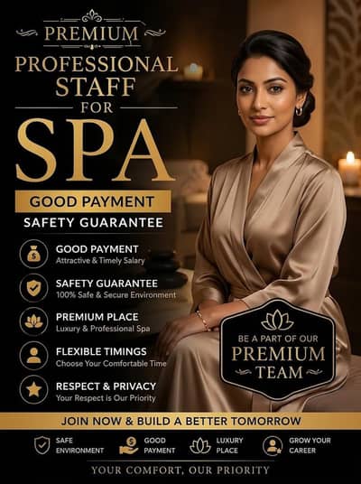 Female staff required for a professional spa