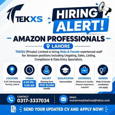 Amazon Jobs in Lahore | Amazon Specialist & E-Commerce