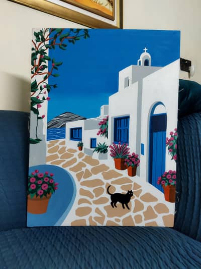Premium Acrylic Greece Painting