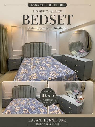 Luxury Bed Set | Lasani Furniture | Bedroom Set | Dressing Table
