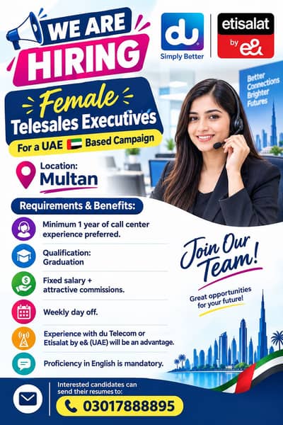 Telesales Executive Female Required