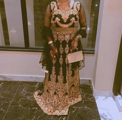 indian black gown full heavy work