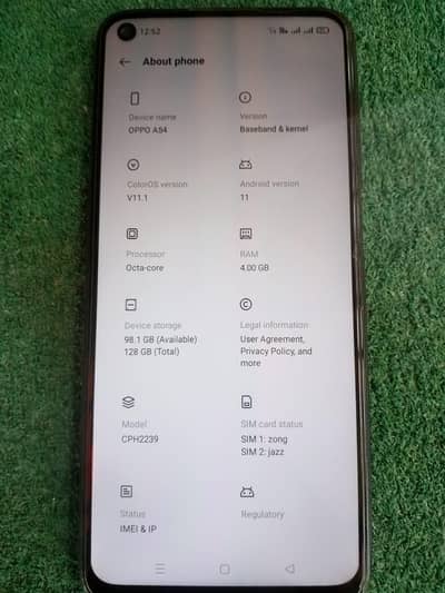 oppo A54 mobile for sale
