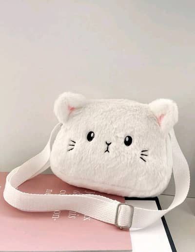 ‎Cute Plush Kitten-Themed Crossbody Bag
