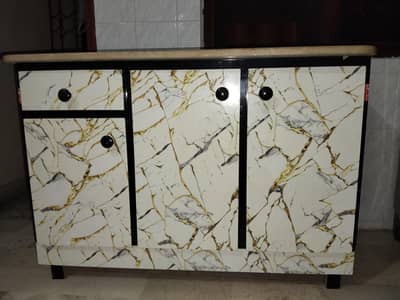 2 Wooden Kitchen Cabinets with Top Slab  Excellent Condition