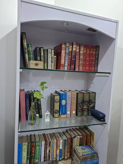 Books and crockery shelves