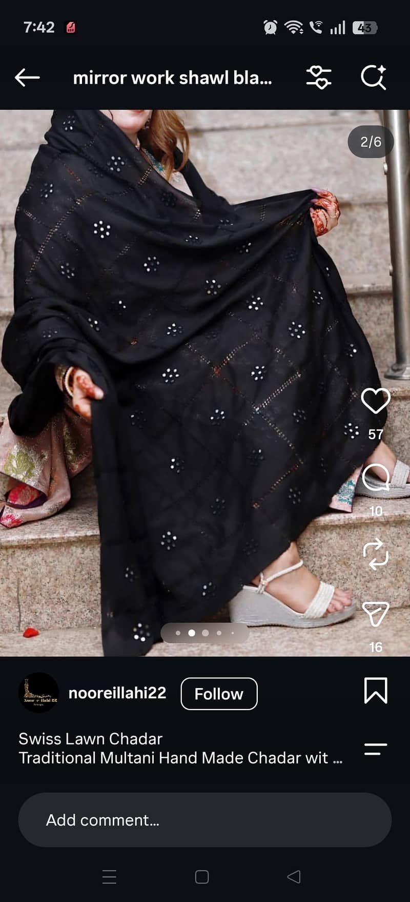 Multani hand work shawl 1