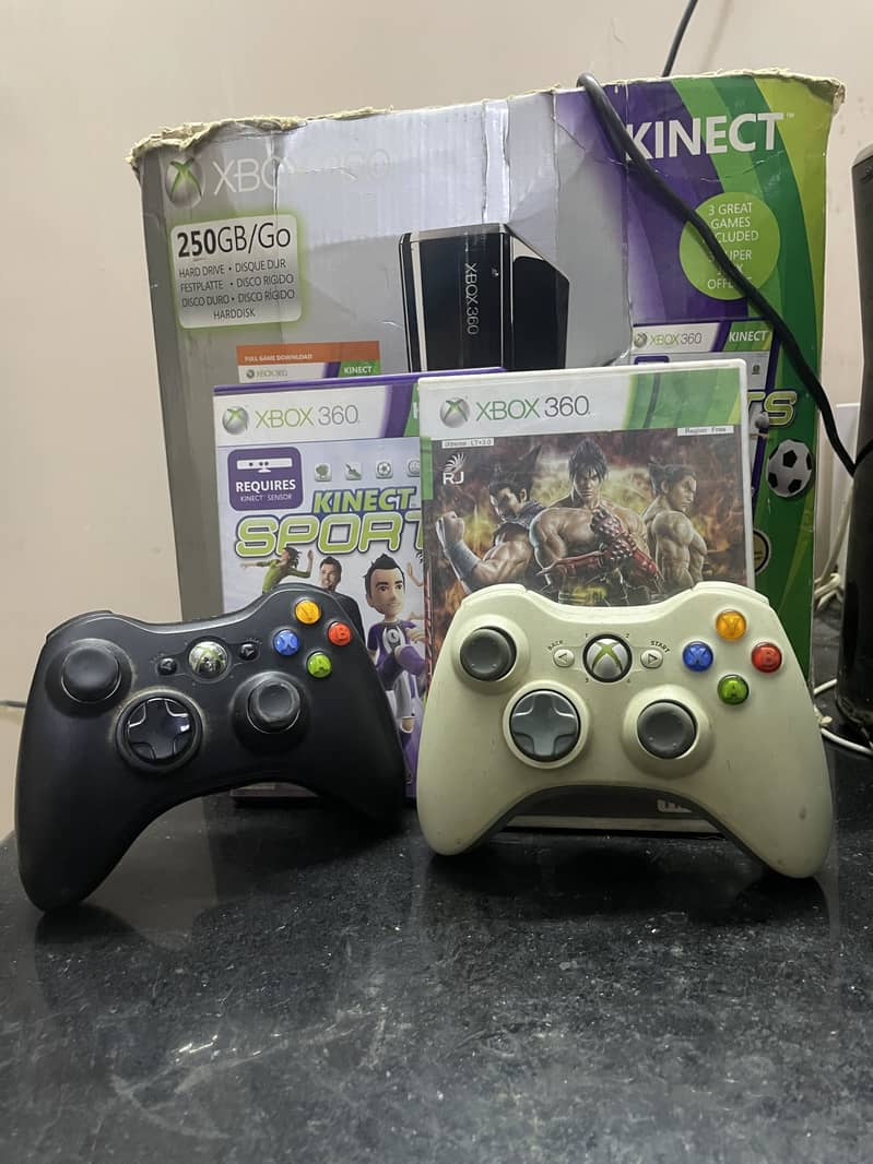 Xbox 360 + Kinect Bundle | 2 Controllers + Games | Complete Setup 1