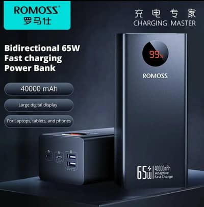 Romoss 40000 Mah 65W Original Power Bank MacBook Laptop Dell HP Lenovo