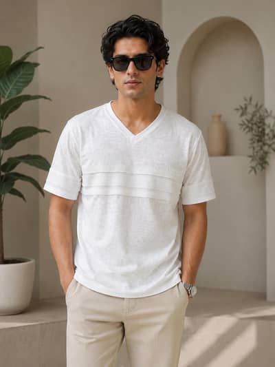 Wholesale Premium Cotton V Neck T Shirts