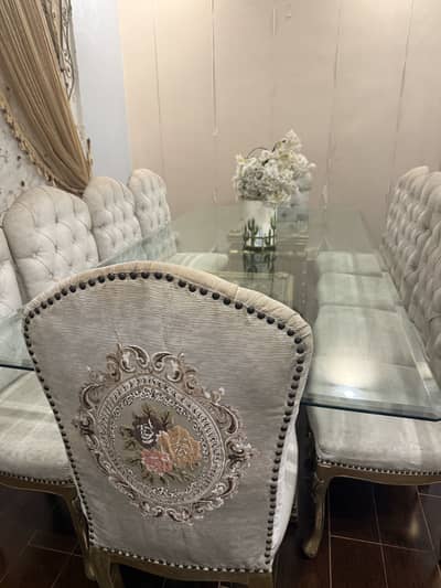 10 chair dinning table with chaira