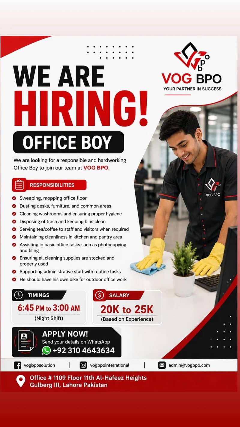 Need Office Boy 0