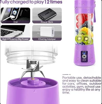 Portable & Rechargeable 6 blades Juicer blender