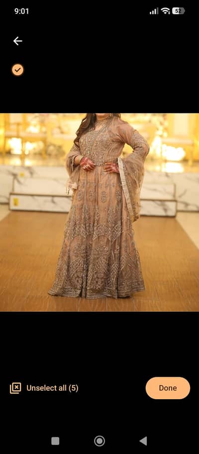 luxury heavy embroidered net Maxi Gown bridal fancy dress  sale