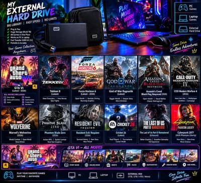External hard drive with games