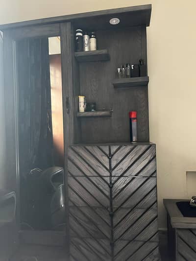 king size bed  with dressing and couch
