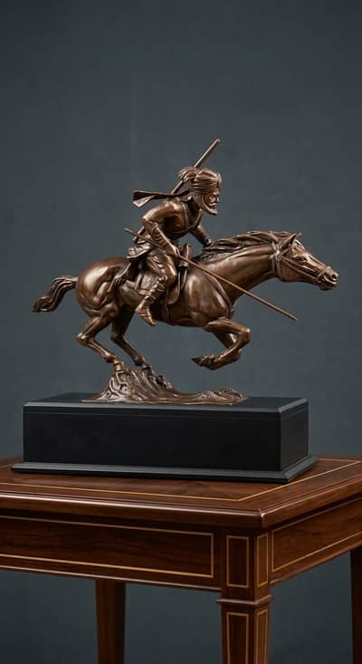 Luxury Javelin Horse, Bronze Horse Statue, Decorative Horse With Base.