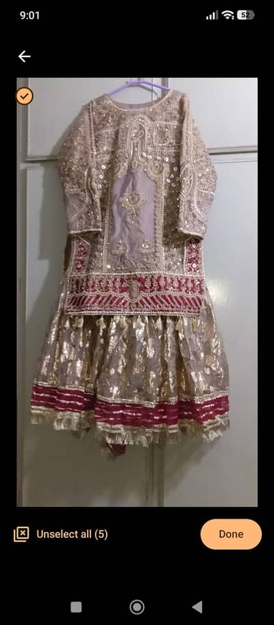 luxury heavy embroidered peplum with sharara party wear