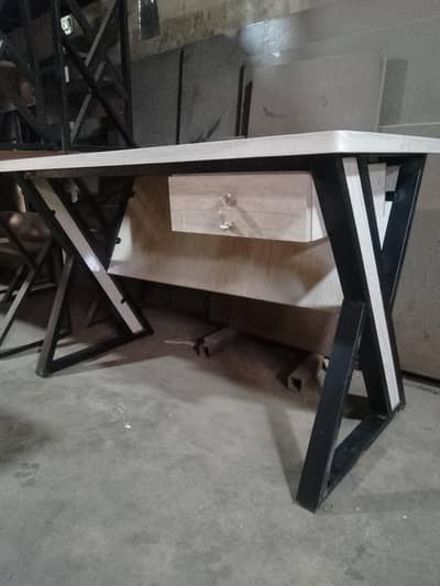 modern X-leg office desk with drawer