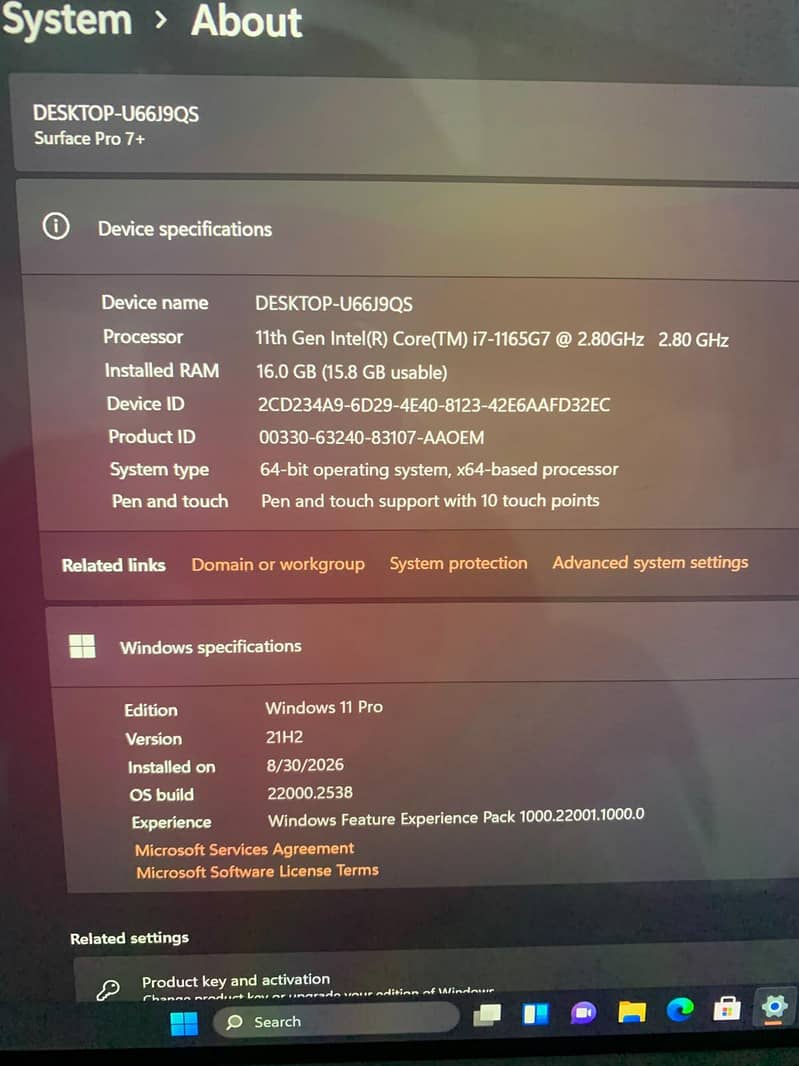 Microsoft surface pro 7+ 4