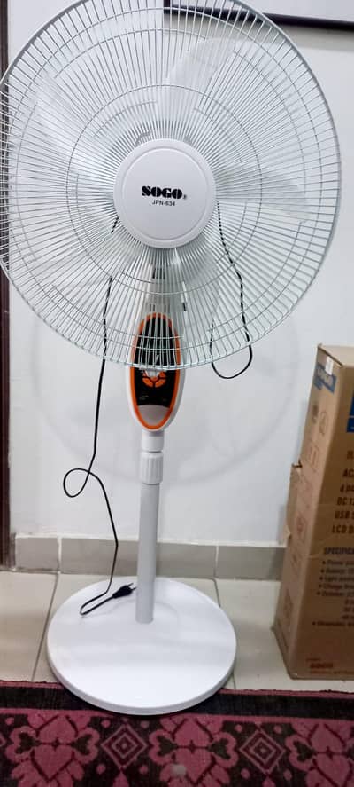 Brand New Sogo Rechargeable Floor Fan Box Packed