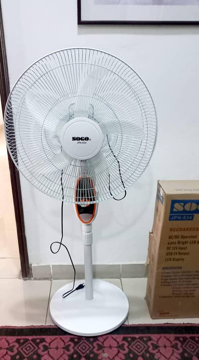 Sogo Rechargeable Floor Fan Box Packed