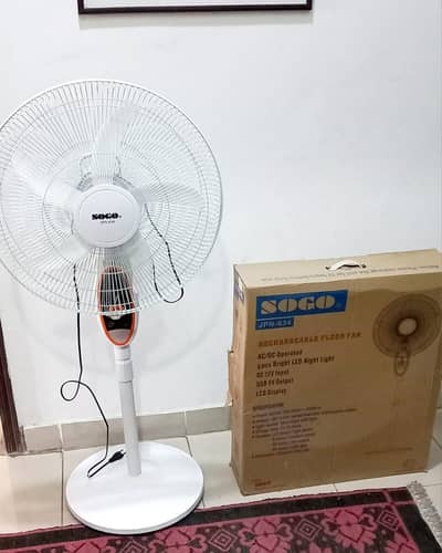 Brand New Sogo Rechargeable Floor Fan Box Packed