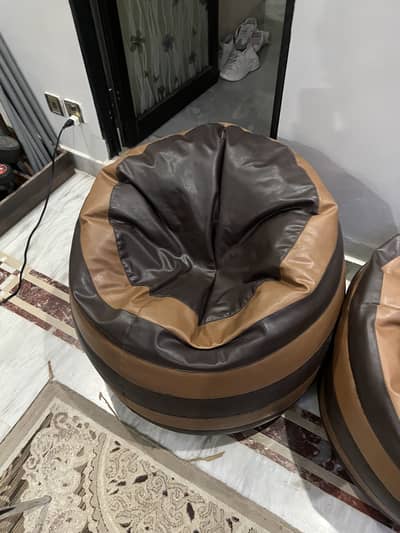 Filled Brown bean bags/couch