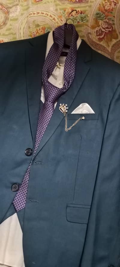 Men's Peacock Blue 3-Piece Suit - Call for Price discount