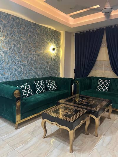 3 Bedroom ( 2000 Sq Ft ) ( with Drawing Dining Area )Furnished Apartment Luxury Available For Rent in Block A Al Harmain Plaza Faisal Town F-18 Islamabad.