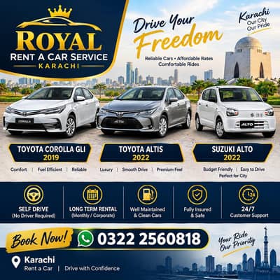 Rent a Car In Karachi Corolla For Rent Altis Alto