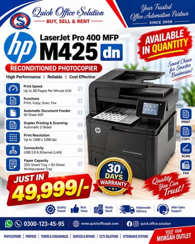 HP 425DN photocopier printer scanner
