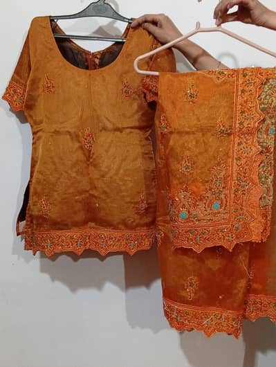 Heavy Yellow / Orange Mayun & Mehndi Bridal Lehenga Dress