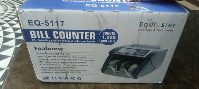 Model EQ5117 Cash Note Currency Counting Machine