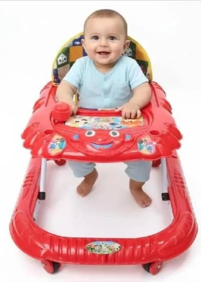 Premium 6-Wheel Baby Walker – High Quality & Height Adjustable