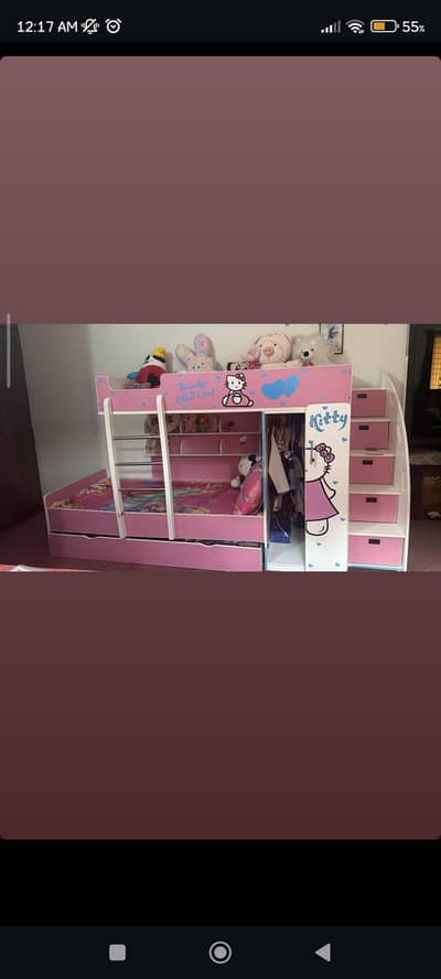 KIDS HELLO KITTY THEMED BUNK BED