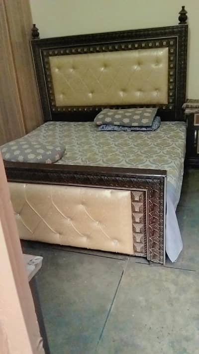 BED WITH SIDE TABLES AND DRESSING TABLE GOOD CONDITION
