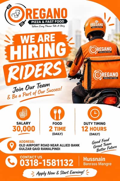 Riders Required | Delivery Riders Jobs | Urgent Hiring