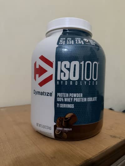 Dymatize iso 100 hydrolysed whey protein isolate gourmet chocolate 5lb