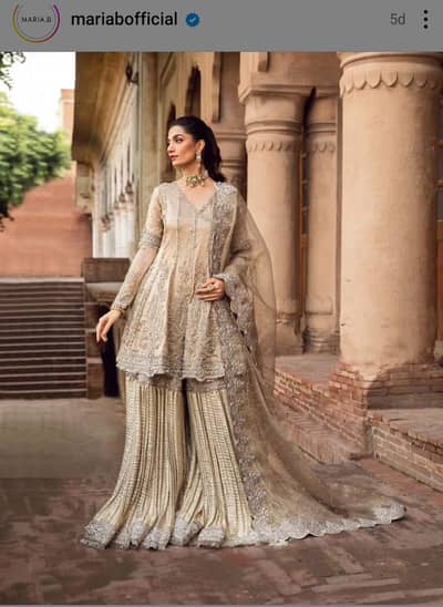 Maria B. Couture collection- Fabric:Silk Garara,Condition like unused