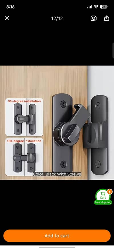 anti thieft door lock 90 to 180 degree