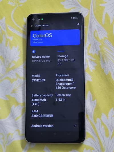 OPPO F21 Pro | Single Hand Used With Box |