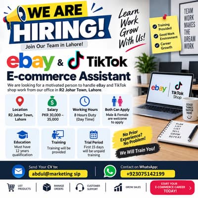 We Are Hiring – eBay & TikTok E-Commerce Staff