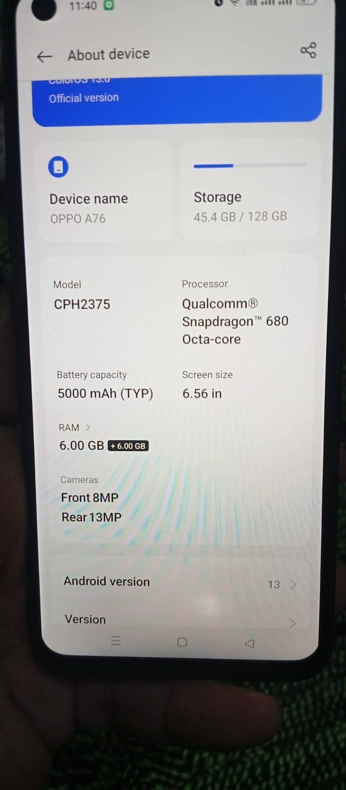 OPPO A76 0